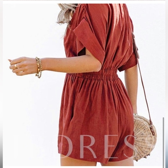 NWT V ERY J Cotton Linen Loose Romper Playsuit S - Picture 2 of 6